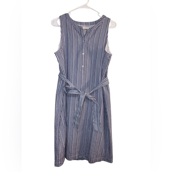 LOFT Dresses & Skirts - LOFT Navy Striped Midi Dress